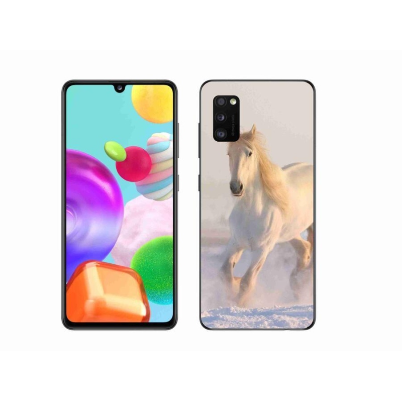 Gélový obal mmCase na mobil Samsung Galaxy A41 - kôň v snehu