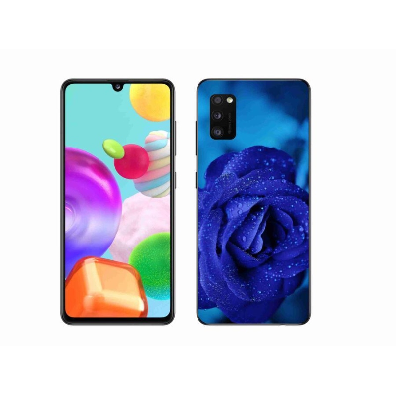 Gélový obal mmCase na mobil Samsung Galaxy A41 - modrá ruža