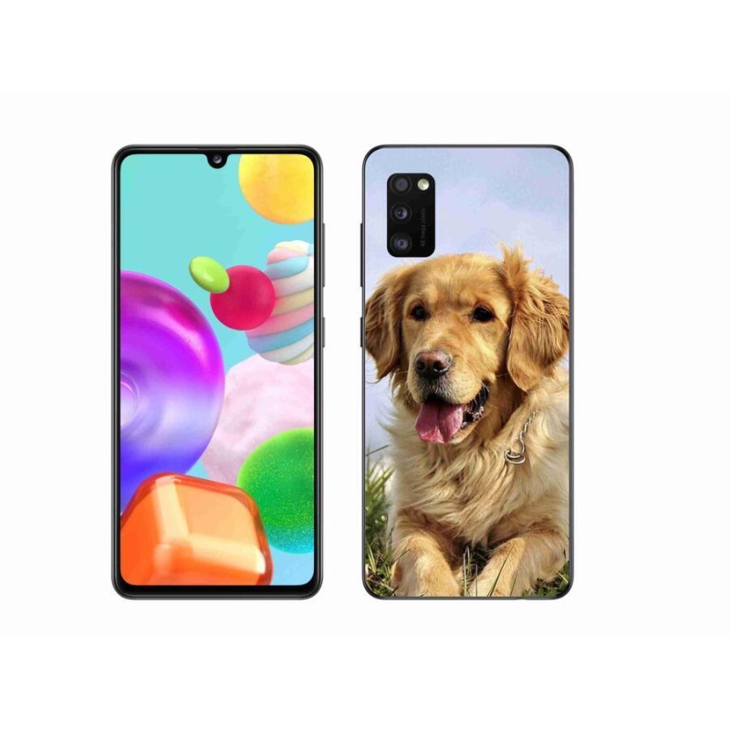 Gélový obal mmCase na mobil Samsung Galaxy A41 - zlatý retriever