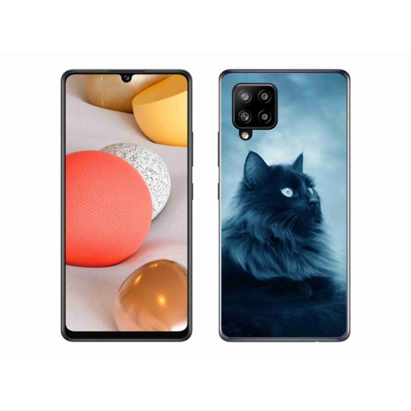 Gélový obal mmCase na mobil Samsung Galaxy A42 5G - čierna mačka 1