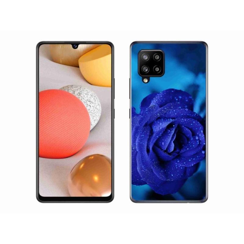 Gélový obal mmCase na mobil Samsung Galaxy A42 5G - modrá ruža