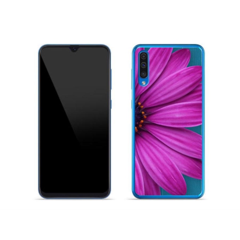 Gélový obal mmCase na mobil Samsung Galaxy A50 - fialová margaréta