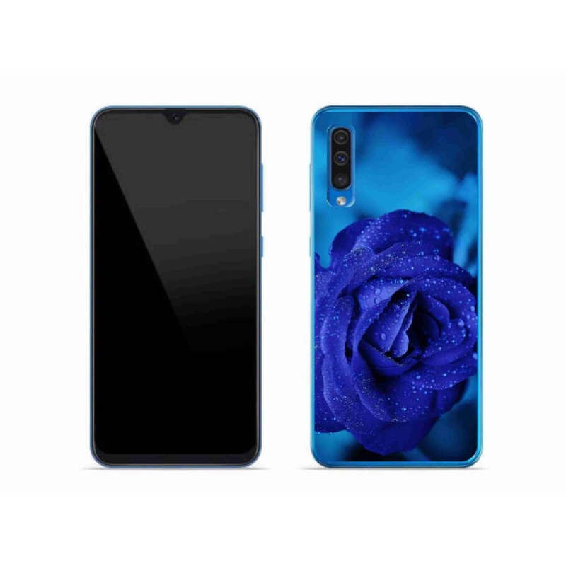 Gélový obal mmCase na mobil Samsung Galaxy A50 - modrá ruža