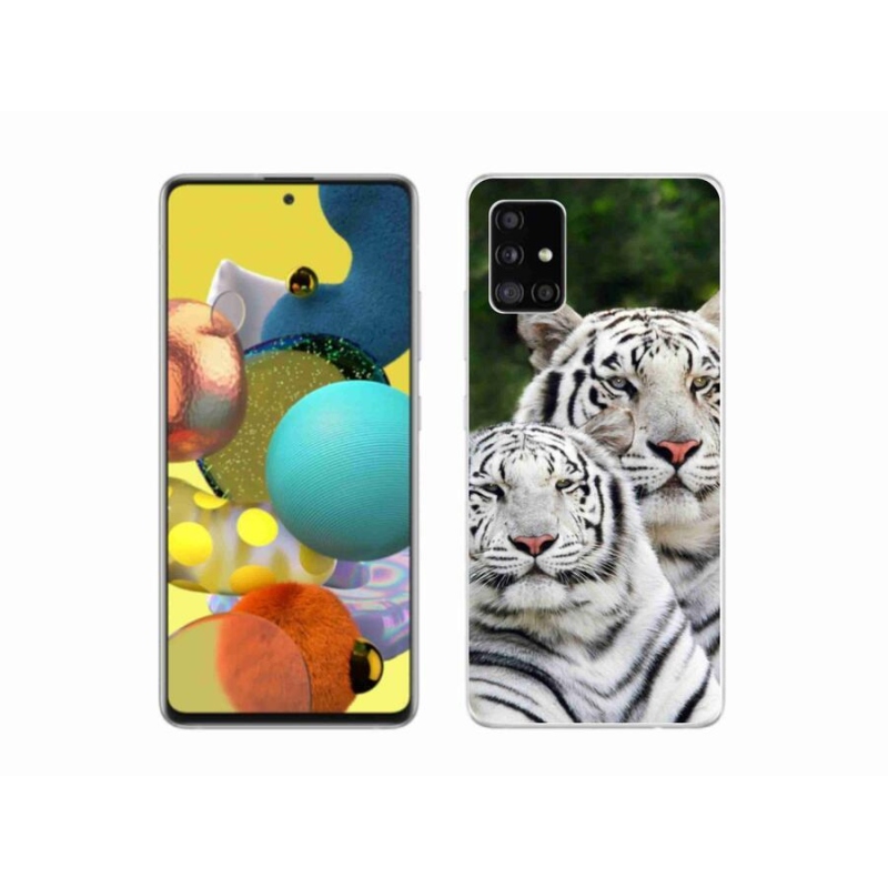 Gélový obal mmCase na mobil Samsung Galaxy A51 5G - bieli tigre