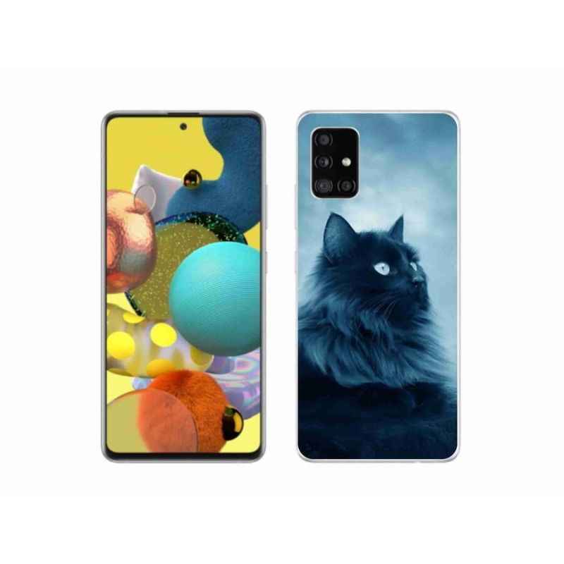 Gélový obal mmCase na mobil Samsung Galaxy A51 5G - čierna mačka 1