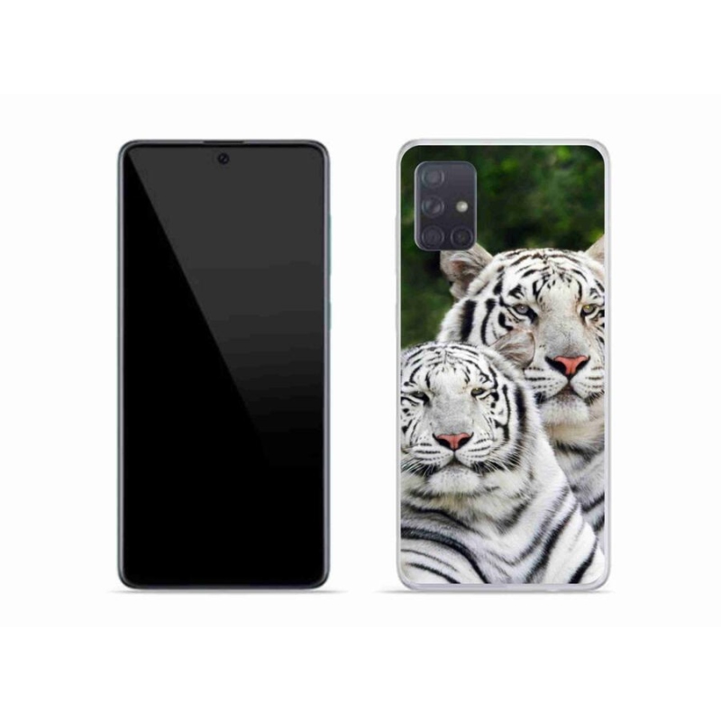 Gélový obal mmCase na mobil Samsung Galaxy A51 - bieli tigre