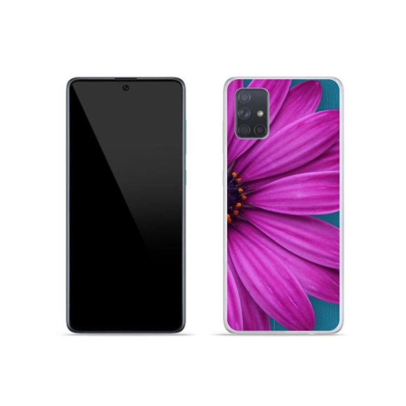 Gélový obal mmCase na mobil Samsung Galaxy A51 - fialová margaréta