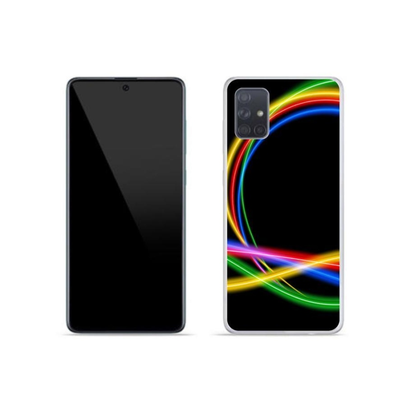 Gélový obal mmCase na mobil Samsung Galaxy A51 - neónové kruhy