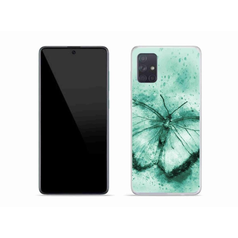 Gélový obal mmCase na mobil Samsung Galaxy A51 - zelený motýľ