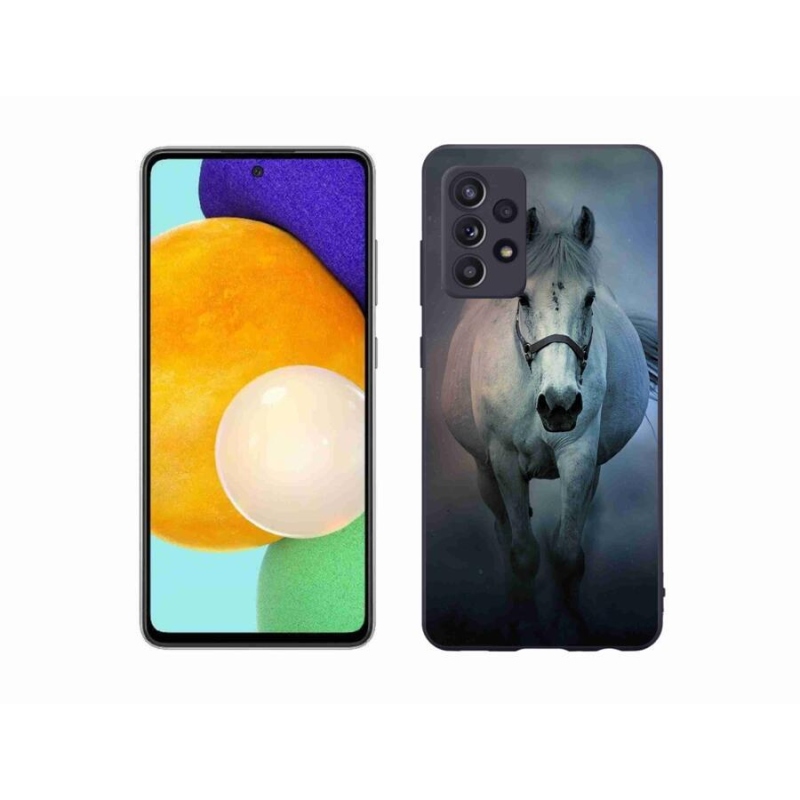 Gélový obal mmCase na mobil Samsung Galaxy A52 / A52 5G - bežiaci biely kôň