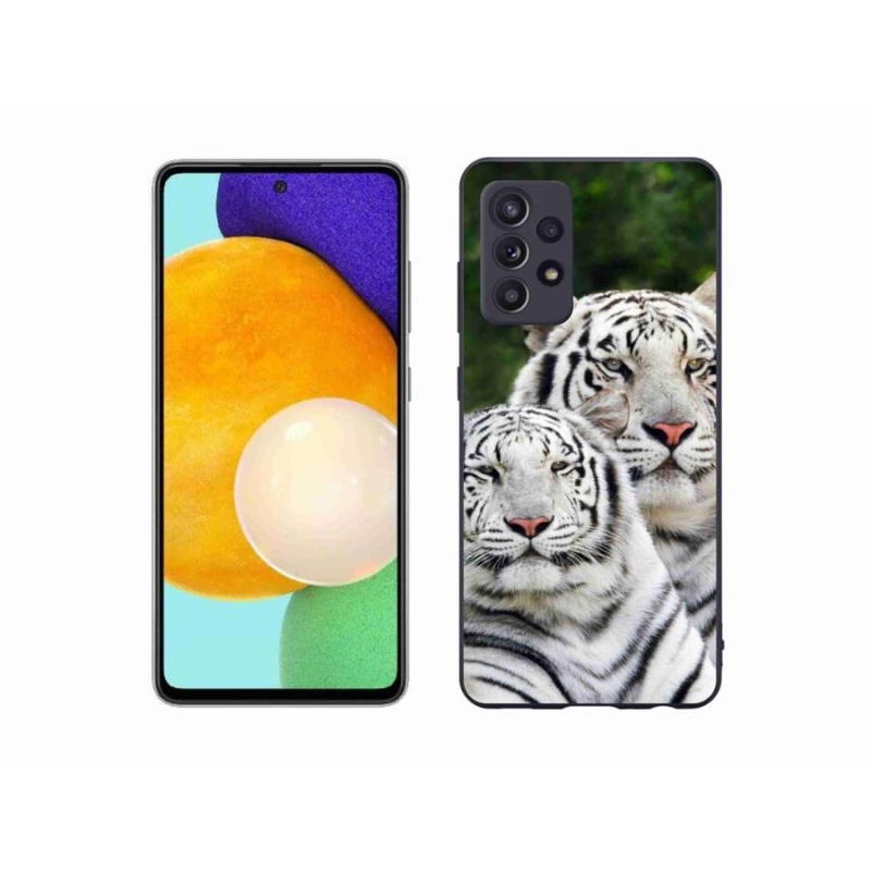 Gélový obal mmCase na mobil Samsung Galaxy A52 / A52 5G - bieli tigre