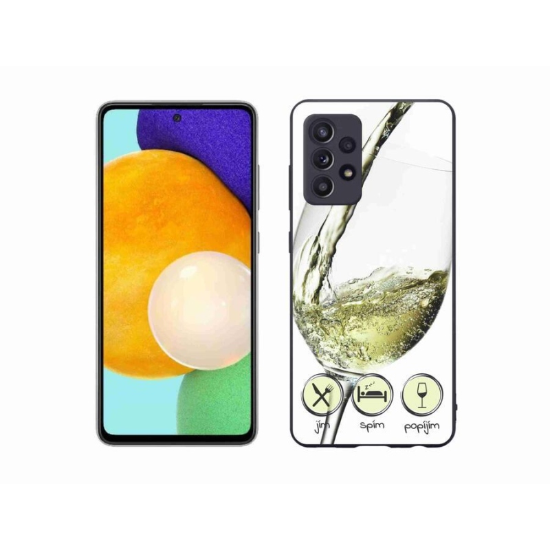 Gélový obal mmCase na mobil Samsung Galaxy A52s 5G - pohárik vína biele