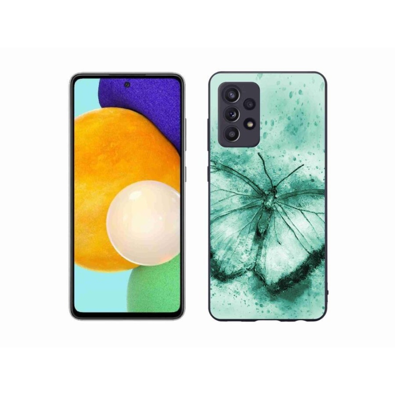 Gélový obal mmCase na mobil Samsung Galaxy A52s 5G - zelený motýľ