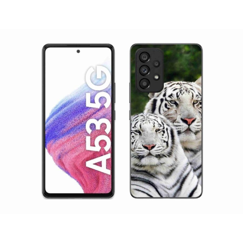 Gélový obal mmCase na mobil Samsung Galaxy A53 5G - bieli tigre