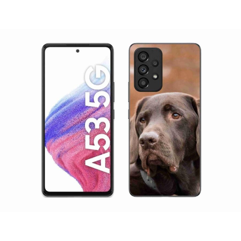 Gélový obal mmCase na mobil Samsung Galaxy A53 5G - hnedý labrador