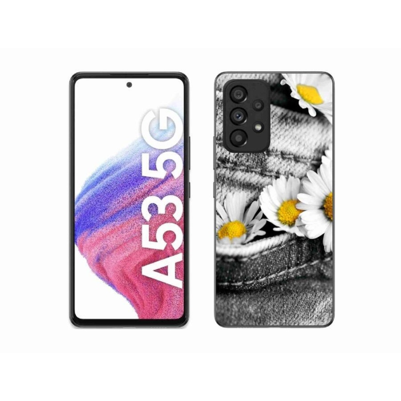 Gélový obal mmCase na mobil Samsung Galaxy A53 5G - margaréty