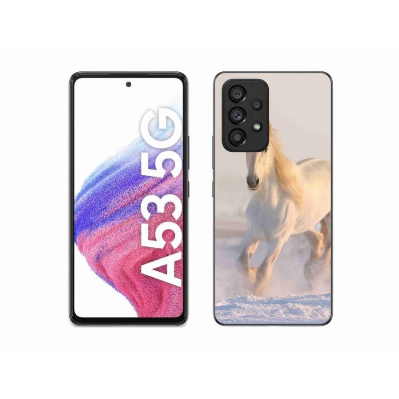 Gélový obal mmCase na mobil Samsung Galaxy A53 5G - kôň v snehu
