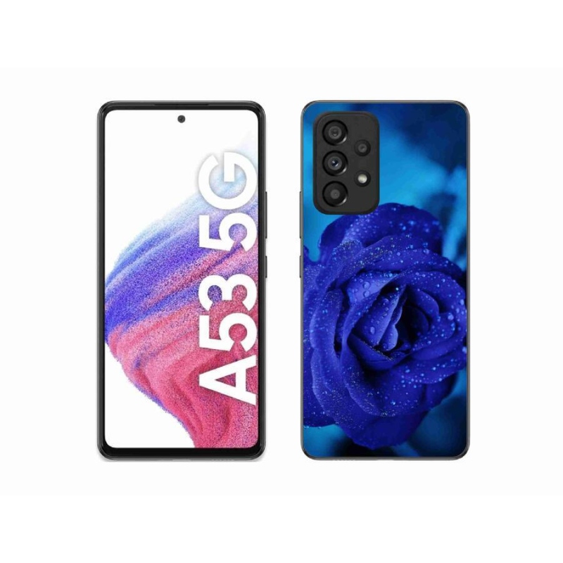 Gélový obal mmCase na mobil Samsung Galaxy A53 5G - modrá ruža