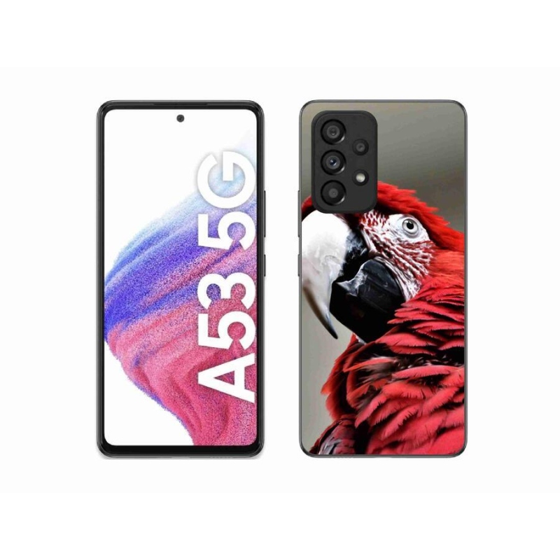 Gélový obal mmCase na mobil Samsung Galaxy A53 5G - papagáj ara červený
