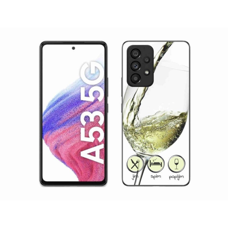 Gélový obal mmCase na mobil Samsung Galaxy A53 5G - pohár vína biele