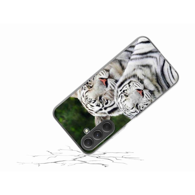 Gélový obal mmCase na mobil Samsung Galaxy A54 5G - bieli tigre