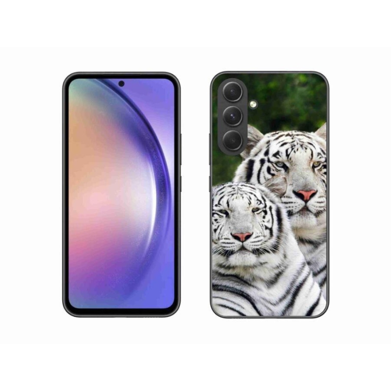 Gélový obal mmCase na mobil Samsung Galaxy A54 5G - bieli tigre