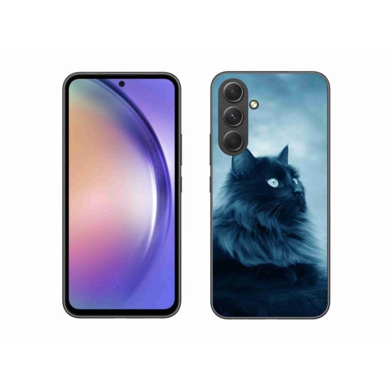 Gélový obal mmCase na mobil Samsung Galaxy A54 5G - čierna mačka 1