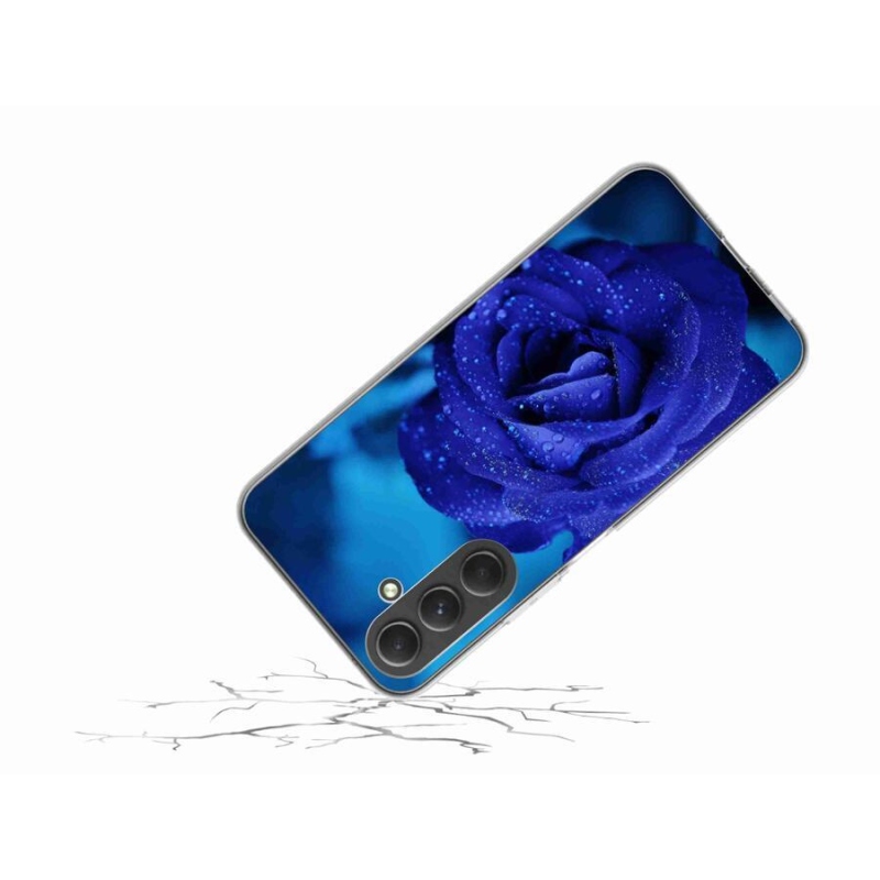 Gélový obal mmCase na mobil Samsung Galaxy A54 5G - modrá ruža