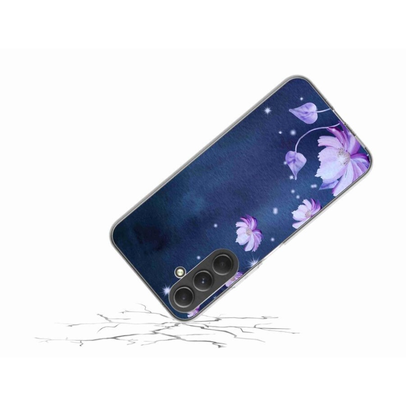 Gélový obal mmCase na mobil Samsung Galaxy A54 5G - padajúce kvety