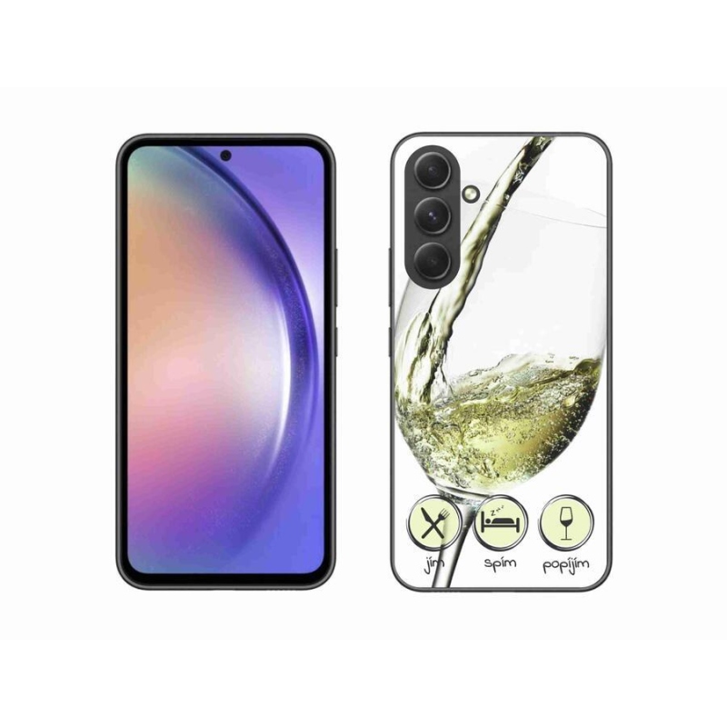 Gélový obal mmCase na mobil Samsung Galaxy A54 5G - pohár vína bielej