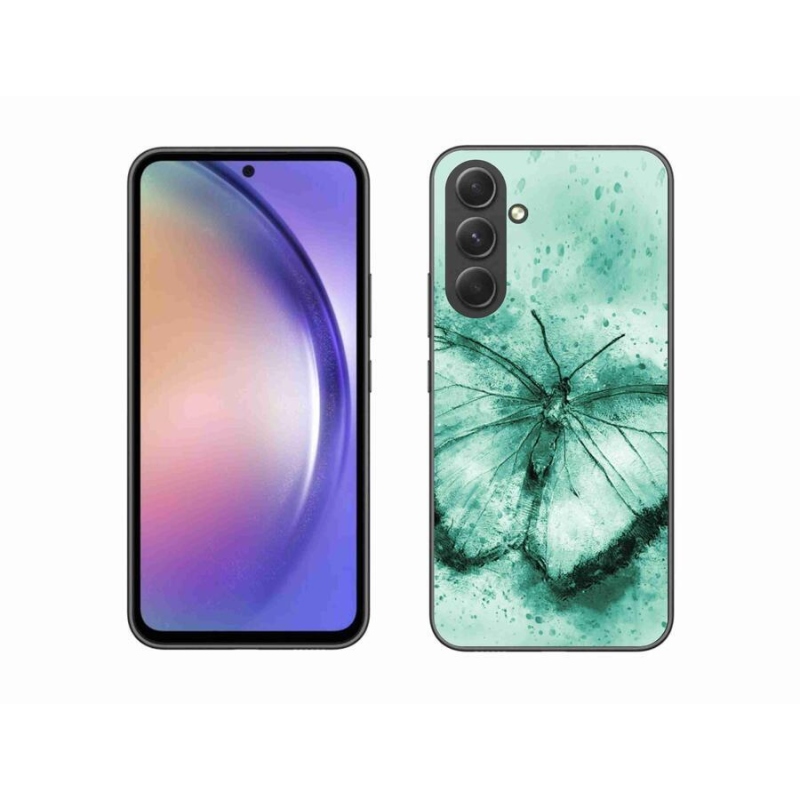 Gélový obal mmCase na mobil Samsung Galaxy A54 5G - zelený motýľ