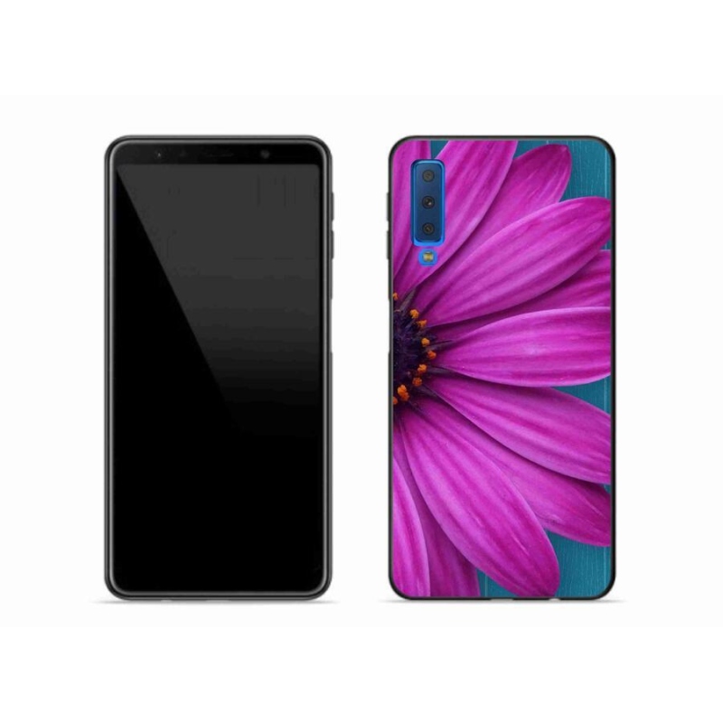 Gélový obal mmCase na mobil Samsung Galaxy A7 (2018) - fialová margaréta