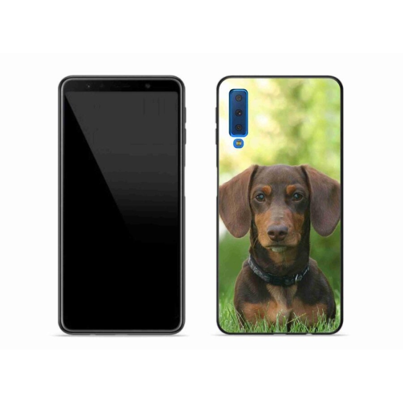 Gélový obal mmCase na mobil Samsung Galaxy A7 (2018) - hnedý jazvečík