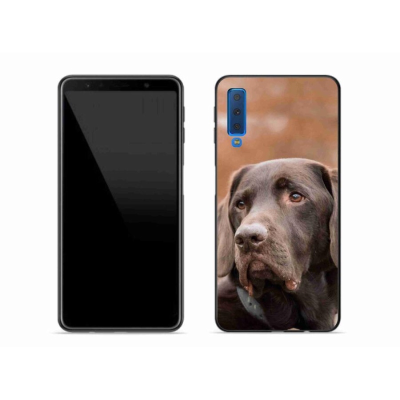 Gélový obal mmCase na mobil Samsung Galaxy A7 (2018) - hnedý labrador