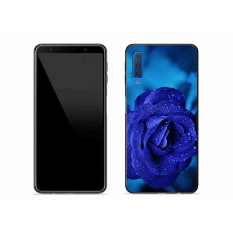 Gélový obal mmCase na mobil Samsung Galaxy A7 (2018) - modrá ruža