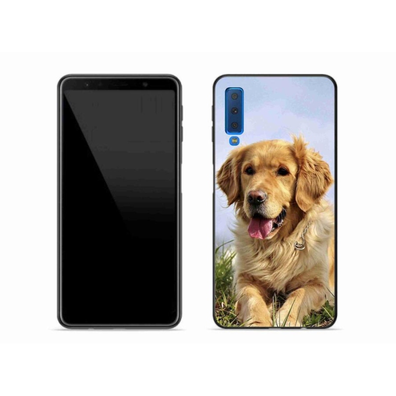 Gélový obal mmCase na mobil Samsung Galaxy A7 (2018) - zlatý retriever