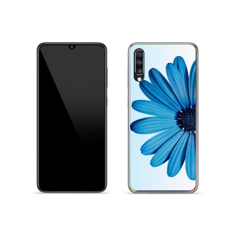 Gélový obal mmCase na mobil Samsung Galaxy A70 - modrá margaréta