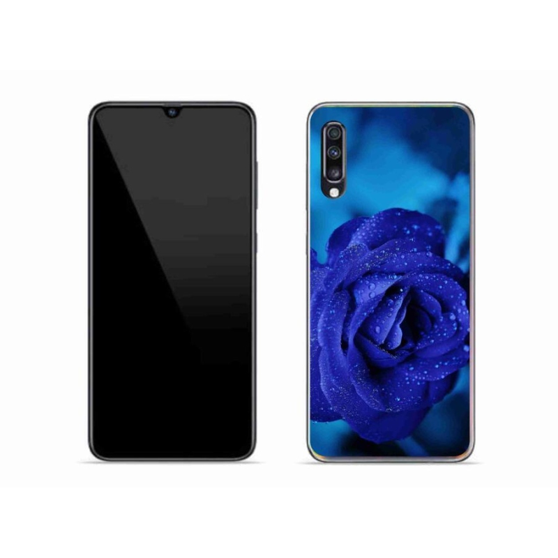 Gélový obal mmCase na mobil Samsung Galaxy A70 - modrá ruža