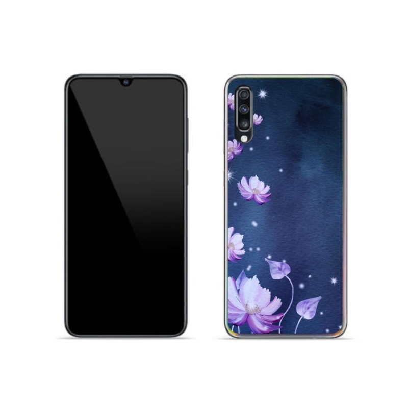 Gélový obal mmCase na mobil Samsung Galaxy A70 - padajúce kvety