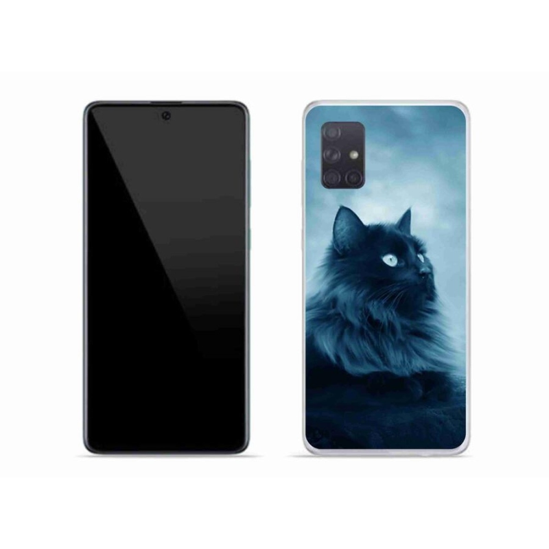 Gélový obal mmCase na mobil Samsung Galaxy A71 - čierna mačka 1