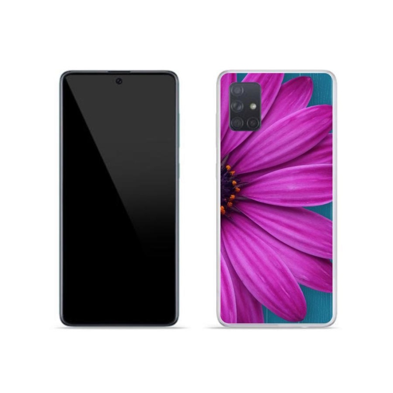 Gélový obal mmCase na mobil Samsung Galaxy A71 - fialová margaréta