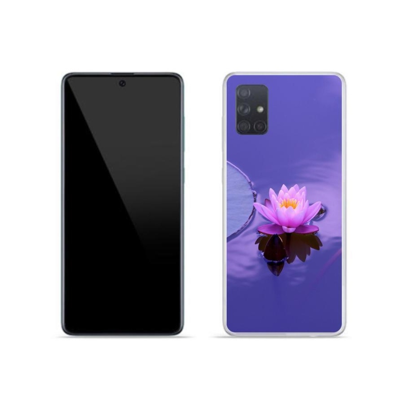 Gélový obal mmCase na mobil Samsung Galaxy A71 - kvet na hladine