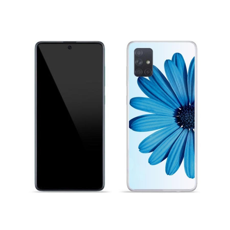 Gélový obal mmCase na mobil Samsung Galaxy A71 - modrá margaréta