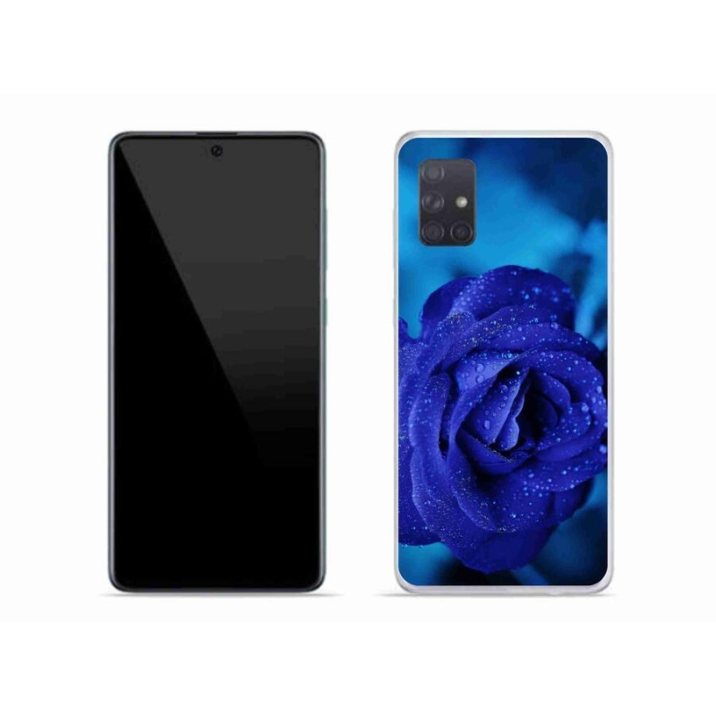 Gélový obal mmCase na mobil Samsung Galaxy A71 - modrá ruža