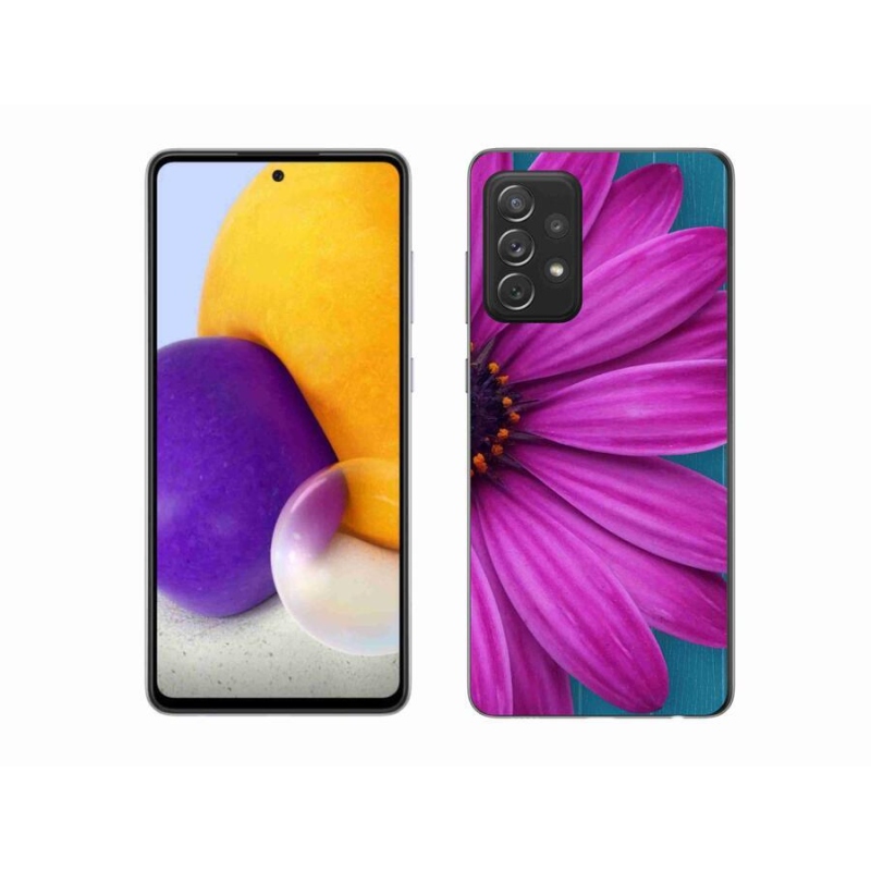 Gélový obal mmCase na mobil Samsung Galaxy A72 / A72 5G - fialová margaréta