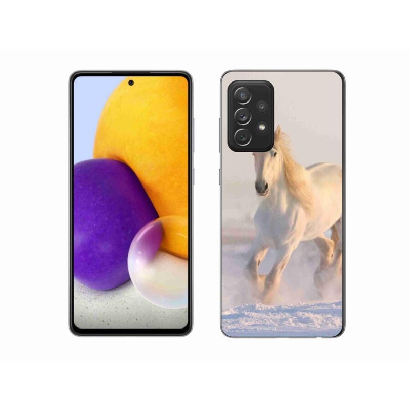 Gélový obal mmCase na mobil Samsung Galaxy A72 / A72 5G - kôň v snehu