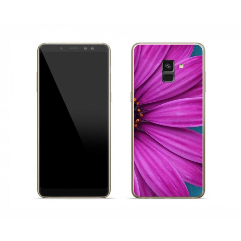 Gélový obal mmCase na mobil Samsung Galaxy A8 (2018) - fialová margaréta