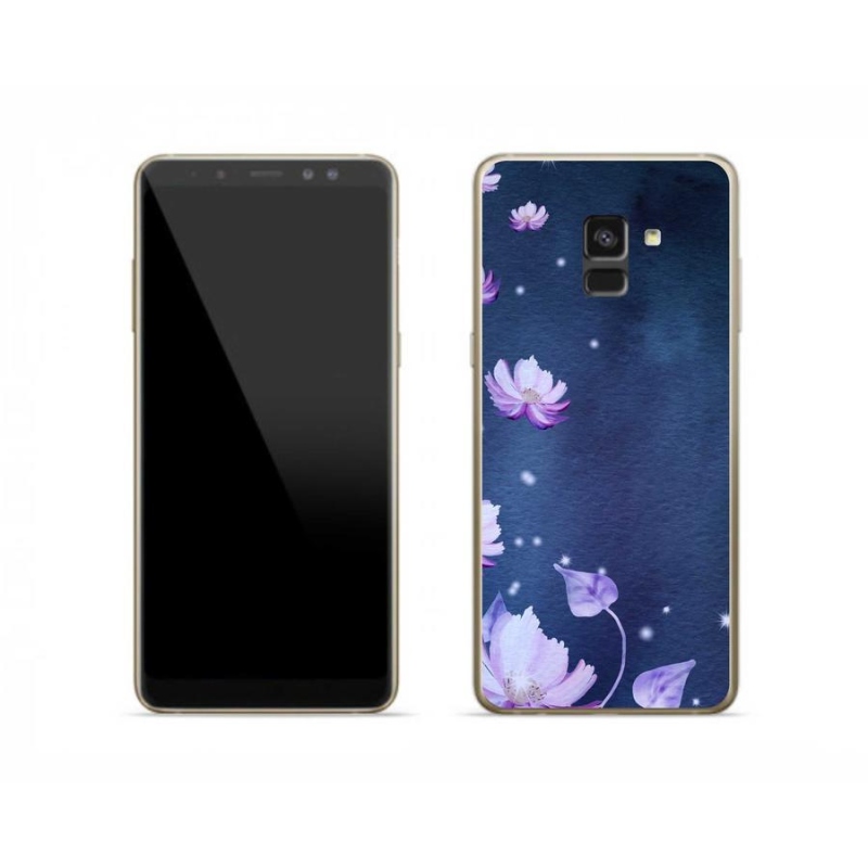 Gélový obal mmCase na mobil Samsung Galaxy A8 (2018) - padajúce kvety