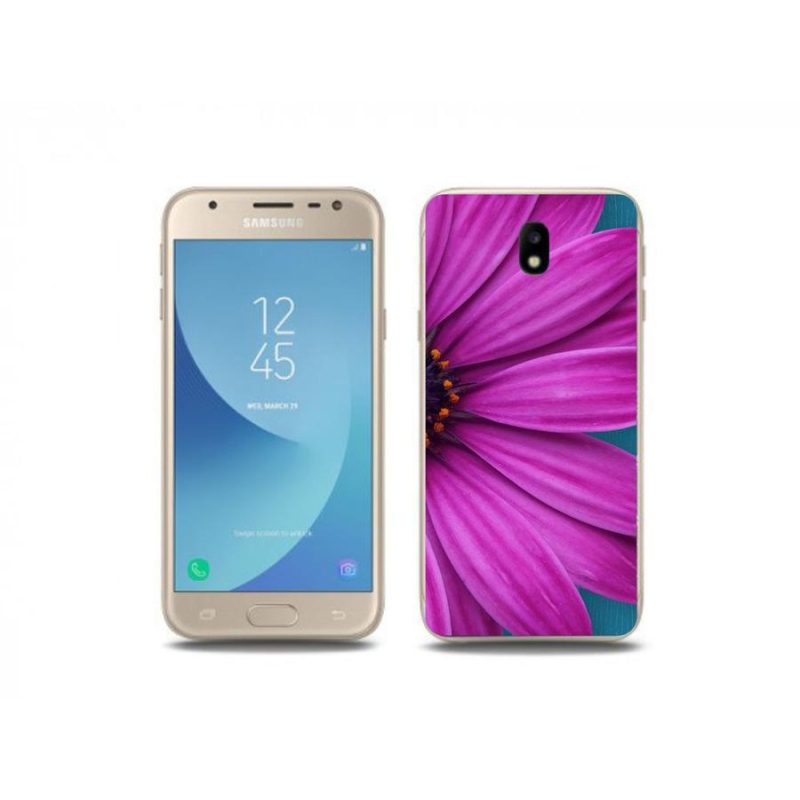 Gélový obal mmCase na mobil Samsung Galaxy J3 (2017) - fialová margaréta