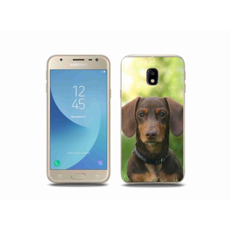 Gélový obal mmCase na mobil Samsung Galaxy J3 (2017) - hnedý jazvečík